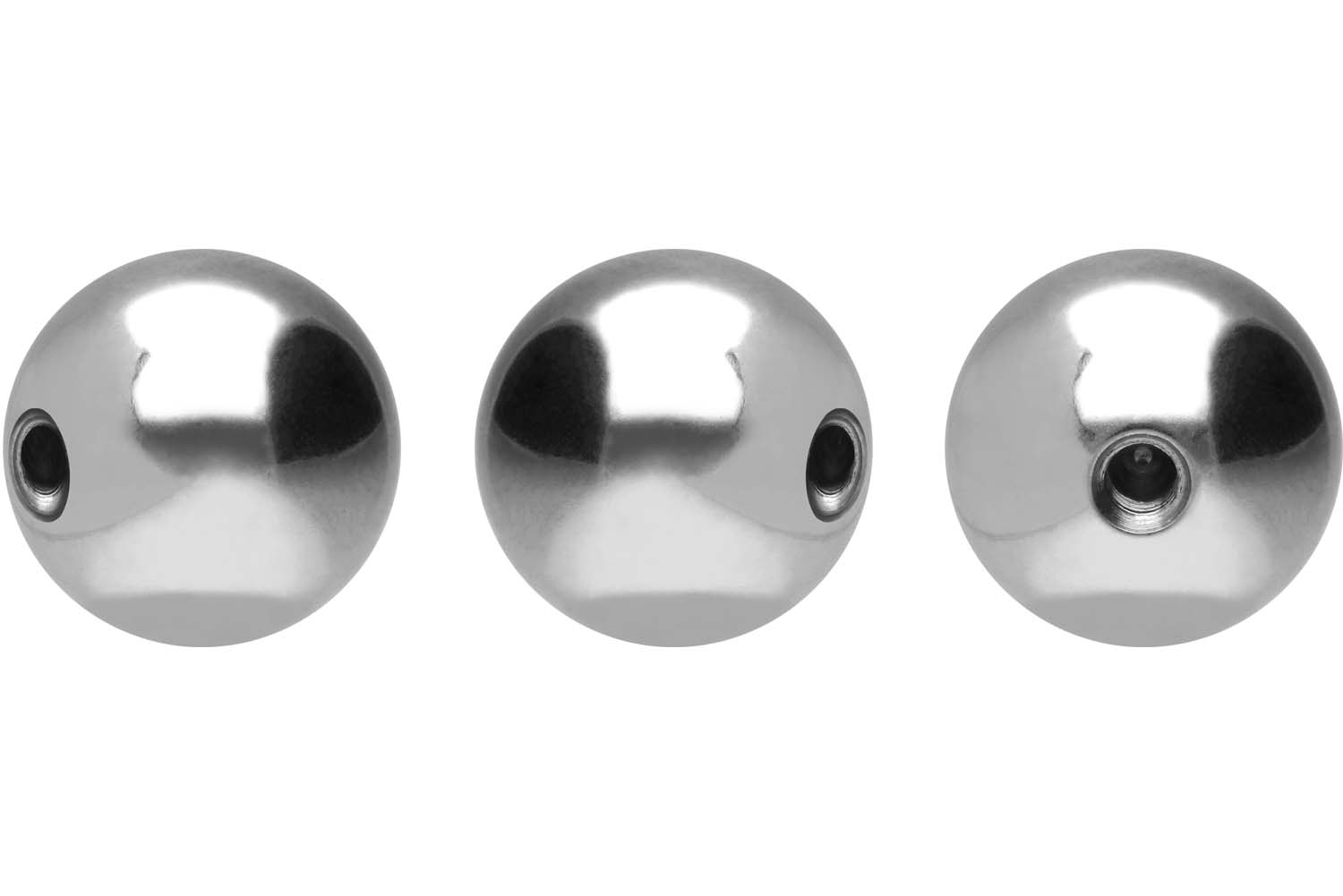 Chirurgenstahl Schraubkugel - zwei Seitengewinde von Piercingline